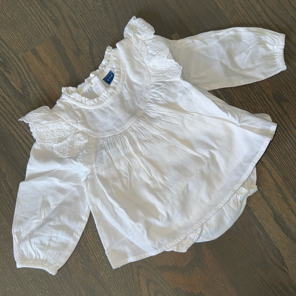 Old Navy Long-Sleeve Ruffle-Trim Top & Bloomers Set 6-12M